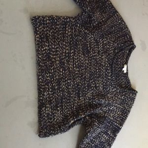 Black and shimmery gold woven sweater